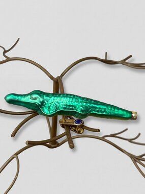 Vintage Mercury Glass Alligator Clip Christmas Ornament